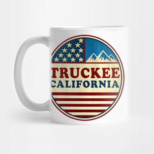 Truckee California Skiing Mountains Stars And Stripes Ski CA Mug